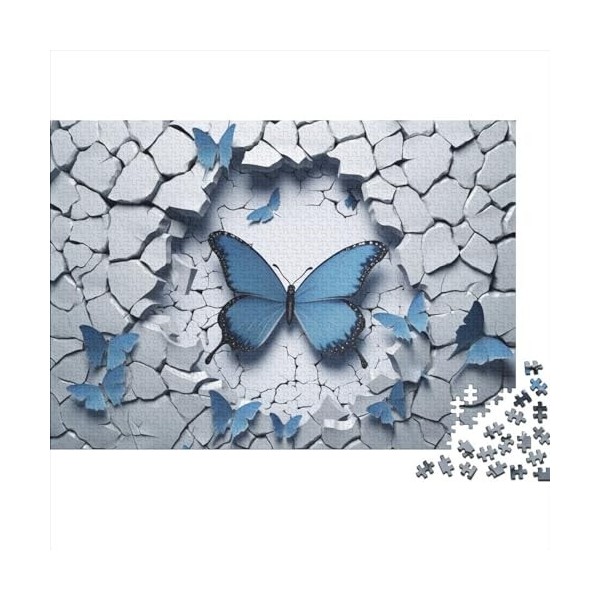 Puzzle De 1000 Pièces pour Adultes | Effet 3D Papillon 1000pcs 75x50cm - Matériau en Bois