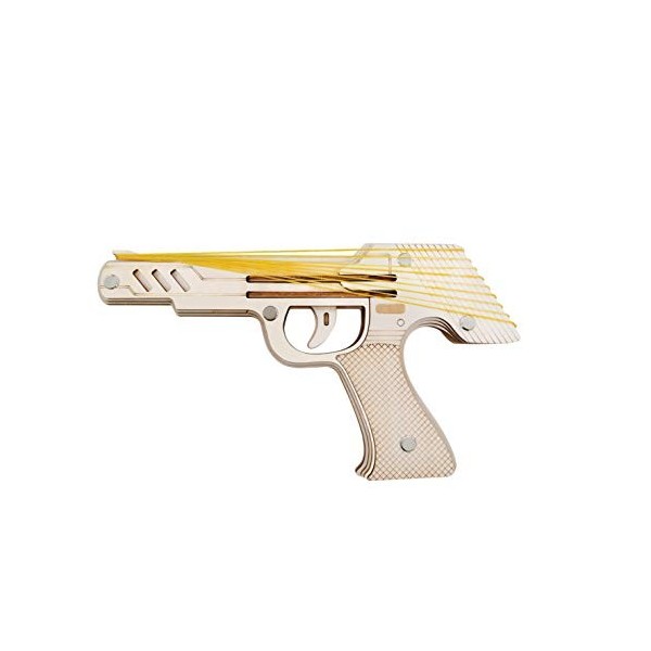 Pistolet en caoutchouc de bande, en bois 3D puzzles modèle kit coffre-fort et respectueux de lenvironnement Kit de modèle en