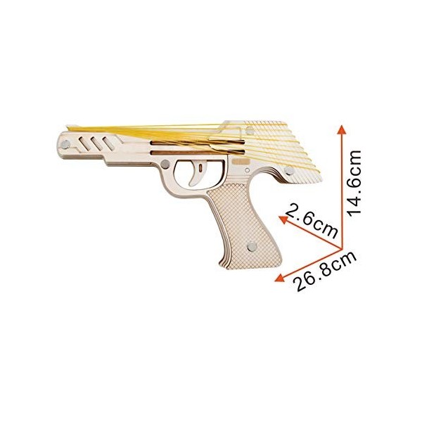 Pistolet en caoutchouc de bande, en bois 3D puzzles modèle kit coffre-fort et respectueux de lenvironnement Kit de modèle en