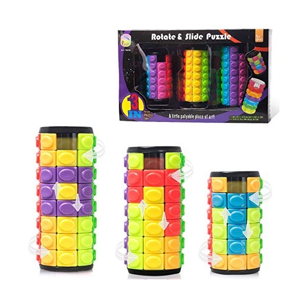 R.Y.TOYS Rubix Cube, jouet cube magique, casse-tête pour adultes, rotation cylindrique, jeu de main agitée, cadeau pour enfan