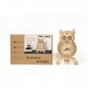 Puzzle 3D en Bois Modèle Horloge de Hibou Puzzle Horloge Murale 46 Pièces