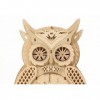 Puzzle 3D en Bois Modèle Horloge de Hibou Puzzle Horloge Murale 46 Pièces