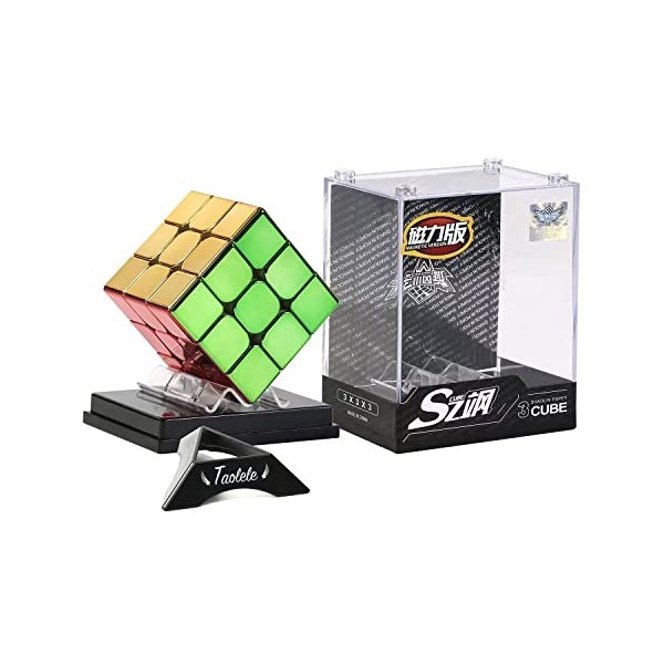 Speed Cube, Cyclone Boys Cube Magique Magnétique Miroir Réfléchissant 3x3 Original sans Autocollant Cube Brillant Vif 3D Cass