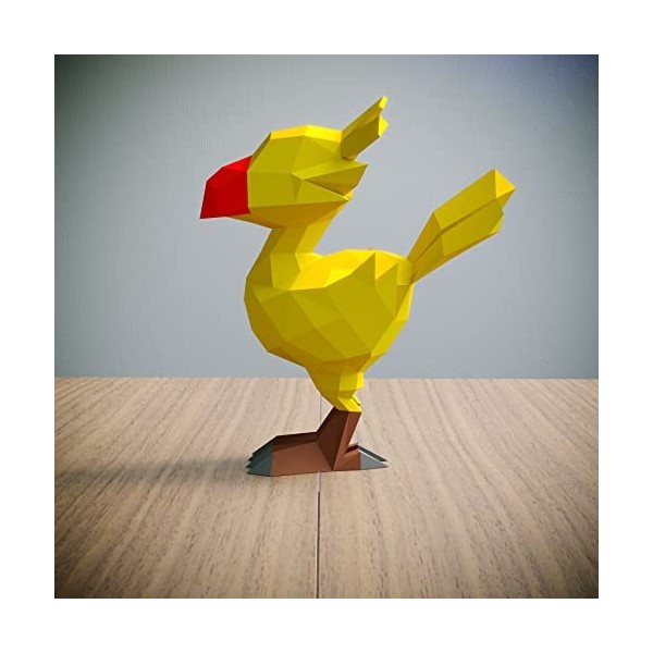 Yona DIY, Chocobo Papercraft kit, Chocobo de papier, Décoration，Décoration dintérieur, trophée de papier, cadeau, Origami 3D