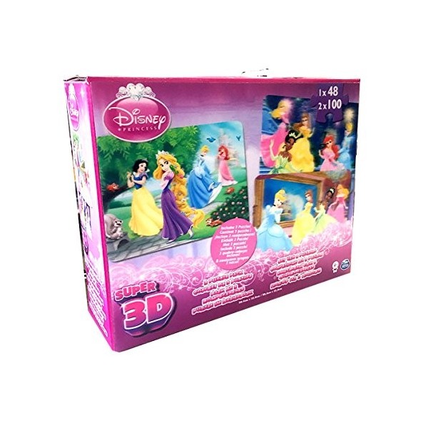 Cardinal - 6033052 - Boîte 3 Puzzles - Image Effet 3D- Disney Filles