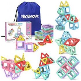 NICEMOVIC Jeu de Construction Magnétique, 36 Bloc de Construction, Aimanté Enfant Jouet Garcon et Fille 3 4 5 6 Ans, Jeux Edu