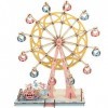 Toyvian 1 Jeu Puzzle 3D De La Grande Roue Puzzle Mécanique en Bois Grande Roue De Dessin Animé Puzzle en Bois pour Adultes Pu