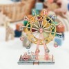 Toyvian 1 Jeu Puzzle 3D De La Grande Roue Puzzle Mécanique en Bois Grande Roue De Dessin Animé Puzzle en Bois pour Adultes Pu