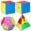 Moyu MoFangJiaoShi MFJS 4 Différents Cube Puzzle Cube Ensemble Contient 3x3 Pyramide Cube Magique + 3 Couches Cube Magique Do