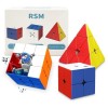 TUNJILOOL MOYU Set de 5 MOYU Cubes de Vitesse Magiques, Cube Pyramide + Cube 2 x 2/3 x 3/4 x 4/24 Segments Casse-tête Serpent