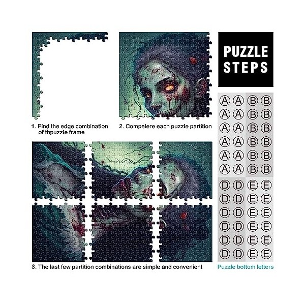 Magic Undead Woman Puzzle de 1000 pièces pour Adultes Puzzle en Bois pour Femmes et Hommes 50 x 75 cm