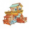 ibasenice Maison Puzzle 3D Kit De Puzzles 3D Bricolage Modèle De Construction Jouet Artisanat Scie Sauteuse Maquette Énigmes 