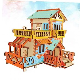 ibasenice Maison Puzzle 3D Kit De Puzzles 3D Bricolage Modèle De Construction Jouet Artisanat Scie Sauteuse Maquette Énigmes 