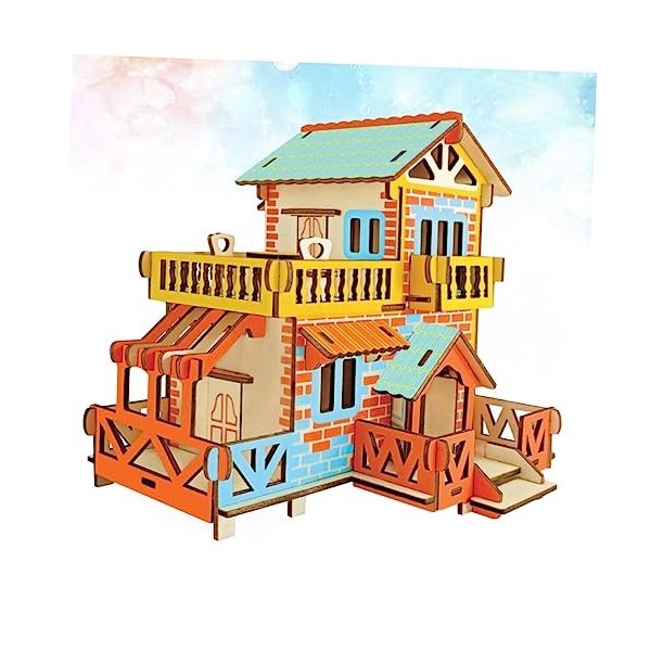 ibasenice Maison Puzzle 3D Kit De Puzzles 3D Bricolage Modèle De Construction Jouet Artisanat Scie Sauteuse Maquette Énigmes 