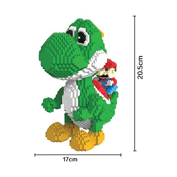 QSSQ Mini Building Blocks, Super Mario Yoshi Dinosaure 3D Puzzle DIY Jouets Modèle Cadeaux Kids Adultes, 2276PCS