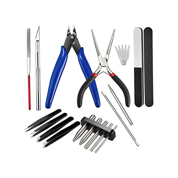 17pcs Gundam Model Tools Kit Modeler Basic Tools Building Building Building Assist Kit pour Puzzle Puzzle.