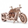 GuDoQi Puzzle 3D Bois, Modèle de Moto Mécanique avec Moteur à Bande de Caoutchouc, Maquette en Bois a Construire pour Adulte 