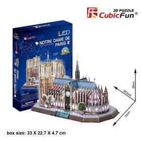 CubicFun- Cattedrale di Notre Dame de Paris Puzzle 3D, 5523216, Multicolore