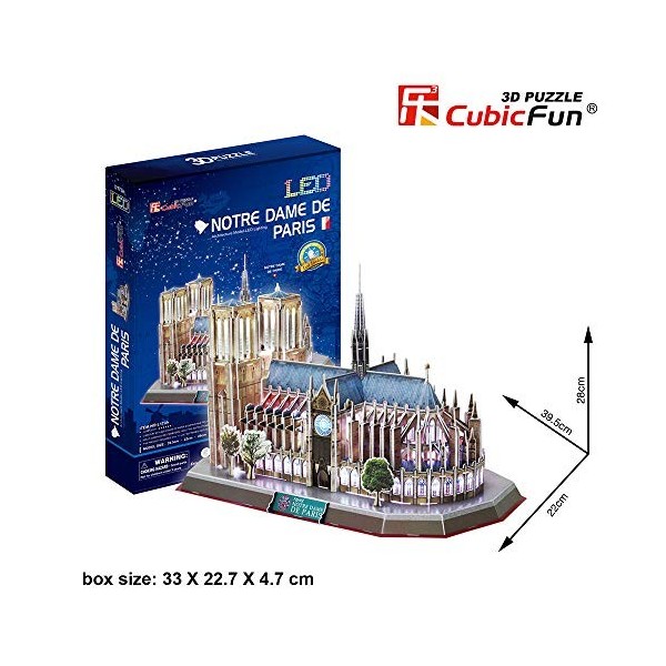 CubicFun- Cattedrale di Notre Dame de Paris Puzzle 3D, 5523216, Multicolore