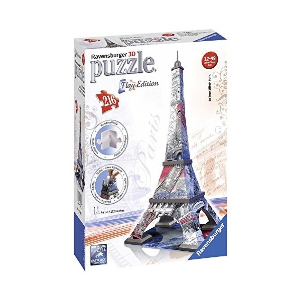 Ravensburger - 12580 - Puzzle 3D - Tour Eiffel Flag - 216 Pièces