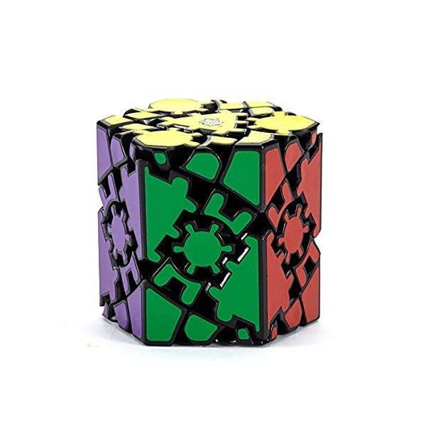 Yealvin Cube à prisme hexagonal - Cube dengrenage noir - Cube 3D - Casse-tête - Jouets