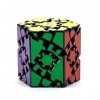 Yealvin Cube à prisme hexagonal - Cube dengrenage noir - Cube 3D - Casse-tête - Jouets