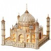 OSPALEM 388pcs Kit de Puzzle de modèle 3D Mahal Kit de modèle de Taj Mahal avec Un modèle de Bricolage LED Kit