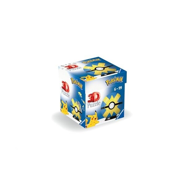 Ravensburger 3D 11580 – Puzzle Poké Flottball – [en] Quick Ball – pour Petits et Grands Fans de Pokémon à partir de 6 Ans