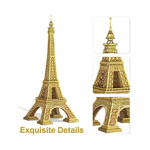 Piececool Puzzle 3D en Metal pour Adulte -Tour Eiffel 22cm Maquette Metal Model Kit Maquette Métal Construction Metallique Ki