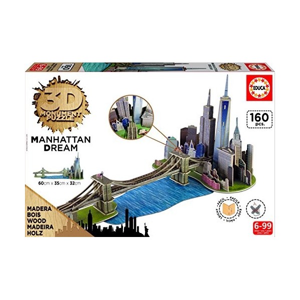 Educa - 17000-3D Monument Puzzle Manhattan Dream