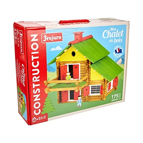 Jeujura - 8004- Jeux de Construction-Mon Chalet en Bois 5 ans- 175 Pieces