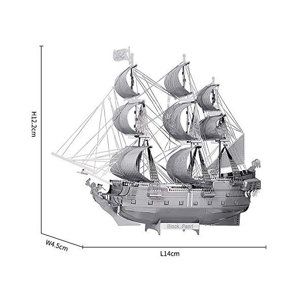 Piececool Puzzle 3D en métal, perle noire, pour kit de modélisme adulte, puzzles 3D à construire, kits de bricolage, meilleur