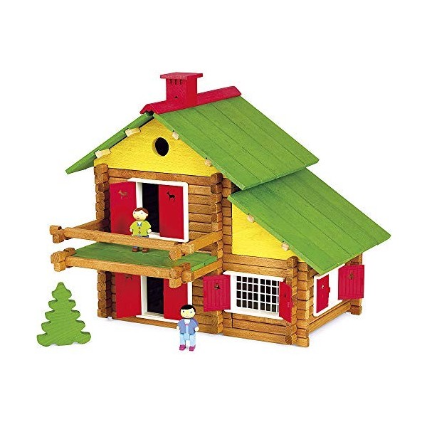 Jeujura - 8004- Jeux de Construction-Mon Chalet en Bois 5 ans- 175 Pieces