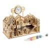 lembrd Puzzles en Bois 3D modèles dusine du Père Noël,Jouet éducatif Construction modèles en Bois 3D - Casse-tête Casse-tête