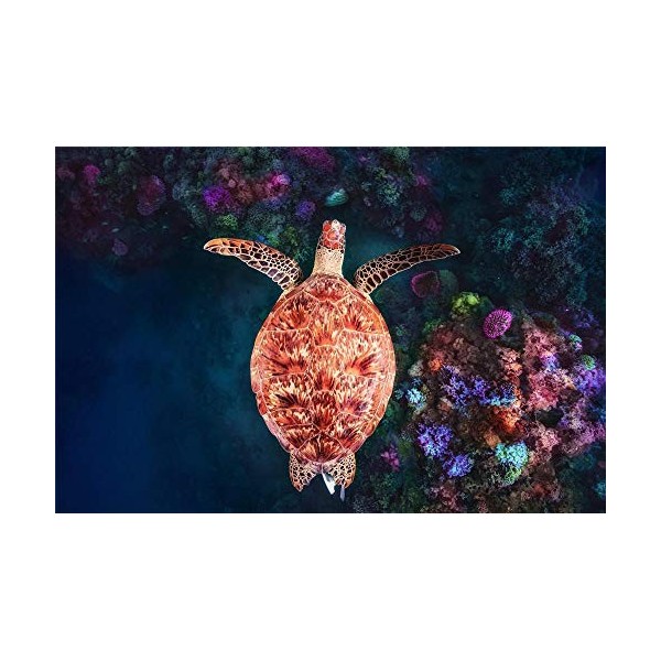 YANCONG Puzzle en Bois Adulte 500 Pièces, Puzzle 3D, Tortue Récif De Corail À Does Gouja