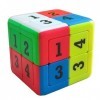 Oostifun YuXin Number Cube M 2x2x2 2 Layers Smoothly Multi Color Education Digital 1-4 Cube Twist with One Cube Tripod