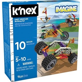 KNex Imagine 45510 10 Model Beginner Fun Fast Vehicles Building Set, Construction Toys for Sensory Play, 96 Piece Stem Learn
