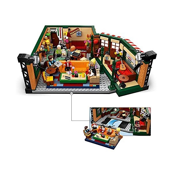 LEGO 21319 Ideas Central Perk avec Iconic Cafe Studio et 7 figurines de collection du 25e anniversaire, Friends Série TV, Idé