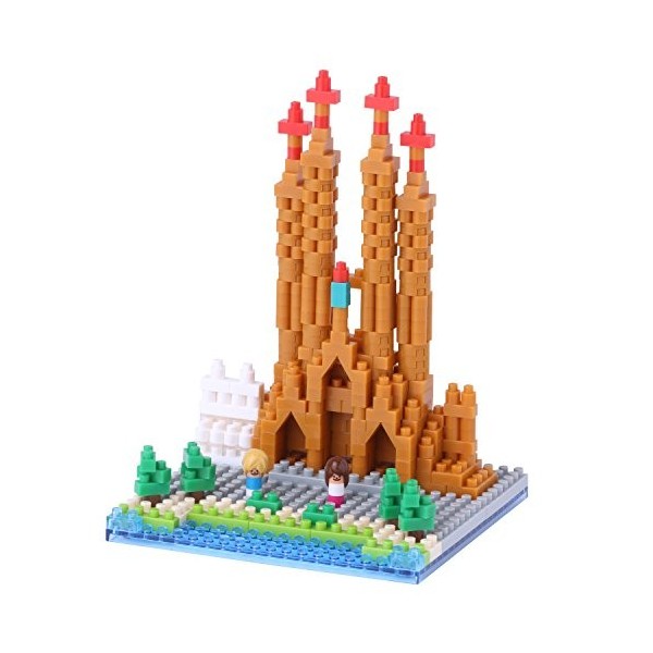 Nanoblock - Sagrada Familia - Ensemble de Puzzle 3D de Micro-Blocs de Construction - Barcelona Miniature - 2660 Pièces