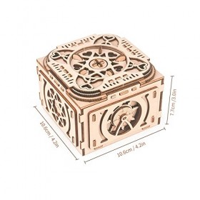 HUIOP Boîtes de Puzzle,Puzzle 3D en Bois Boîte à Musique avec Compartiments cachés Boîte à Bijoux Kits de modèles mécaniques 