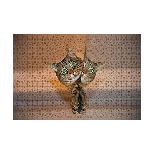 LHJOY Puzzle 3D Fille 1000 pieceChat Patte tête réflexion des Animaux Cadeau de Vacances Cadeau danniversaire 75x50cm