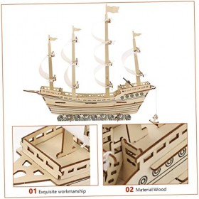 Toyvian 2 Ensembles Puzzle 3D Voile Puzzle Casse-tête Voilier Maquette De Bateau Kit De Construction De Bateau De Pêche Puzzl
