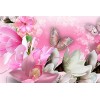 Puzzle en Bois Adulte 500 Pièces, Puzzle 3D, Orchidées Roses, Fleurs Et Papillons