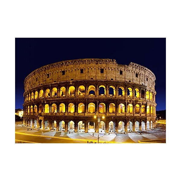 YANCONG Puzzle Collection 500 Pièces, Puzzle 3D Colisée À Rome, Italie Puzzle Bois Imprimé HD