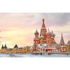 YANCONG Puzzle 500 Pièces, Puzzle 3D Château Romantique du Kremlin De Moscou Et Ciel Rose Puzzle en Bois DIY Décoration Mural