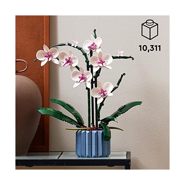 LEGO 10311 Icons L’Orchidée Plantes avec Fleurs Artificielles dIntérieur pour Décoration de Maison, Loisirs Créatifs pour Ad
