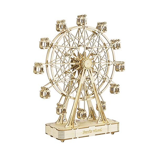 Rolife Puzzle en Bois 3D La Grande Roue Boîte à Musique Maquettes en Bois à Construire Kit de Bricolage Cadeaux de Noël pour 