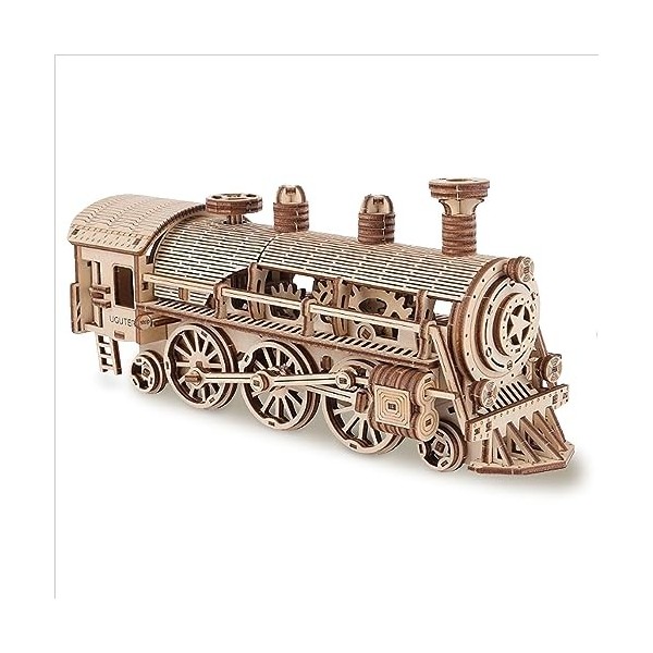 ACROPAQ - Kit Puzzle 3D Bois Horloge Train - Maquette à Construire - Modèles mécaniques pour Adultes - Pas Besoin de Colle - 