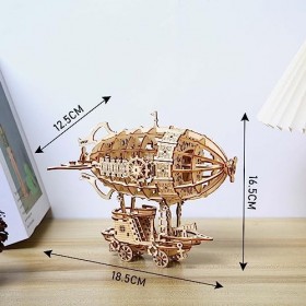Cuteefun Puzzle 3D Dirigeable en Bois 3D, Kit de Construction en Bois pour Adultes, Faites Votre Propre Ensemble de Travail d
