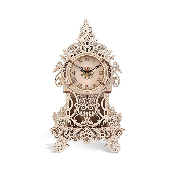 Cuteefun Maquette en Bois a Construire pour Adulte, Puzzle 3D Horloge Hibou Trousse à Crayons Puzzle en Bois en 3D à Monter, 